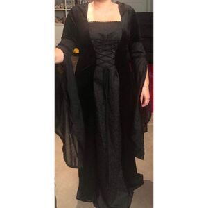 Women Hooded Gothic Dress Medieval Corset Renaissance Dress Victorian Dress